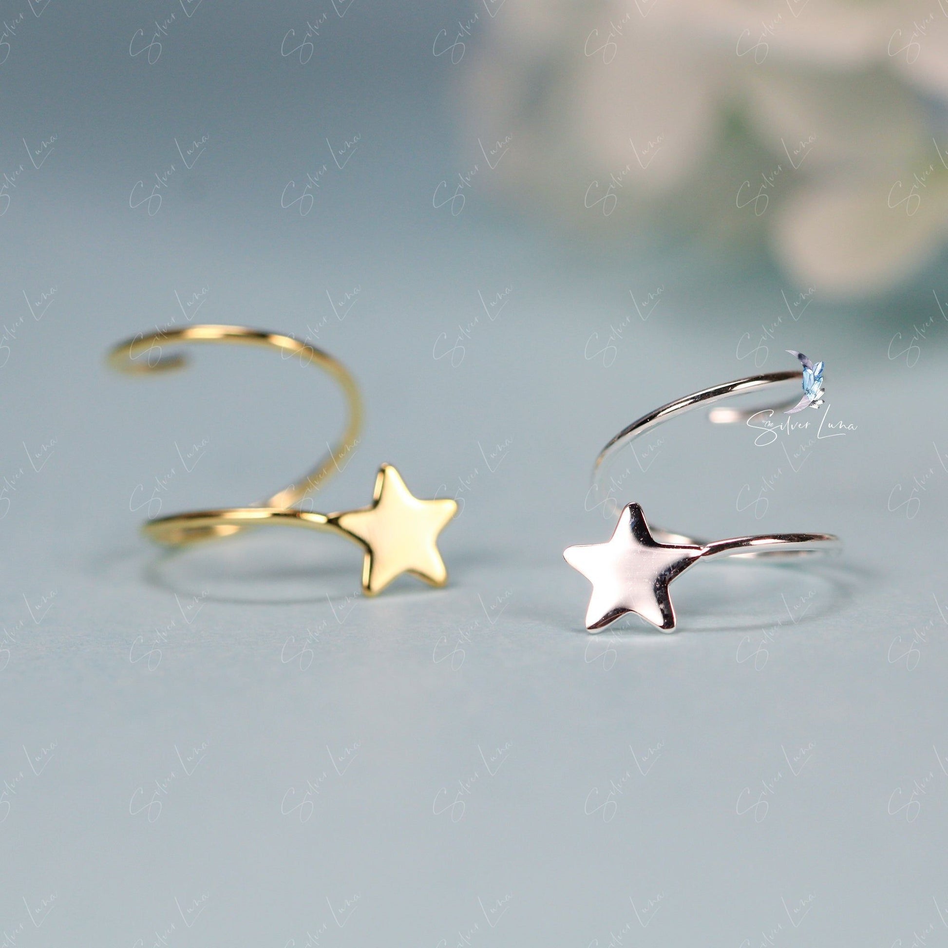 spiral star wrap earrings