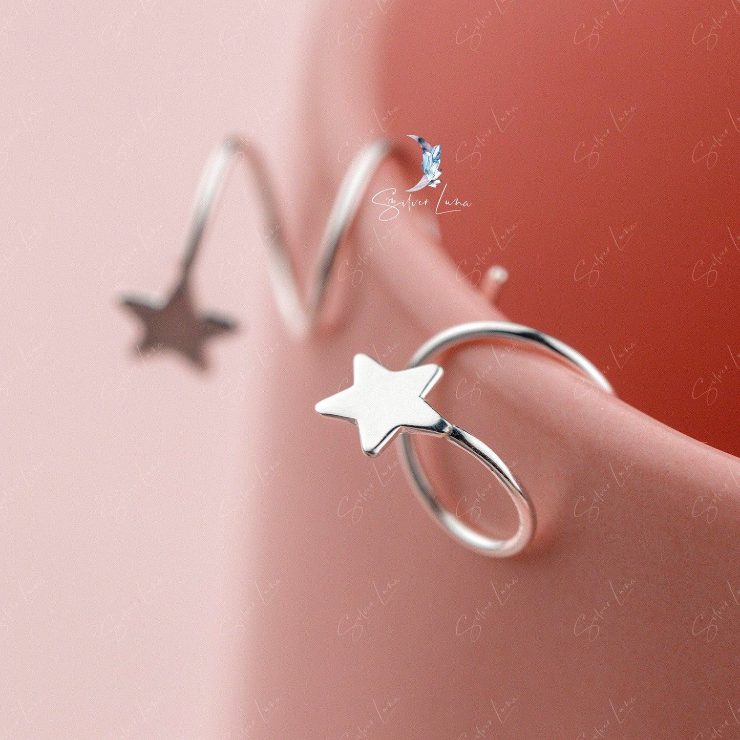 spiral star wrap stud earrings