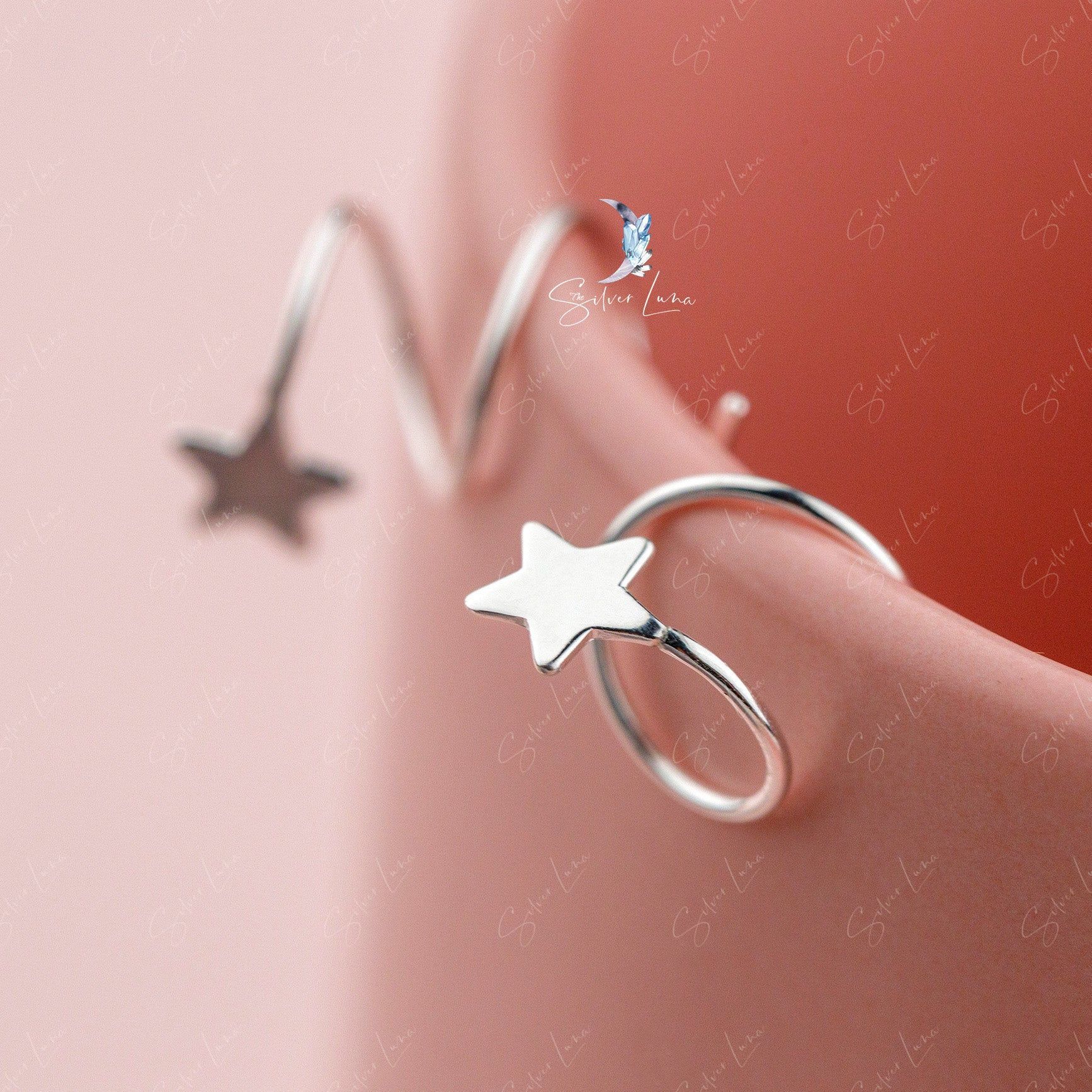 spiral star wrap stud earrings