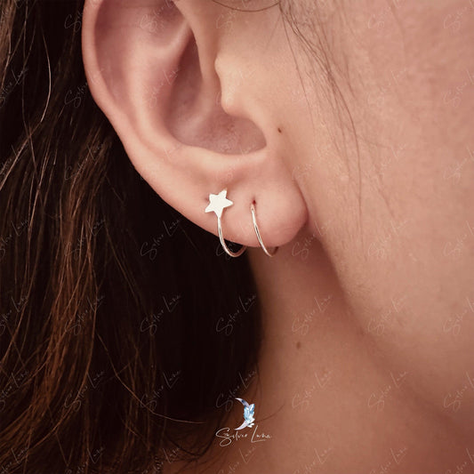 spiral star sterling silver stud earrings