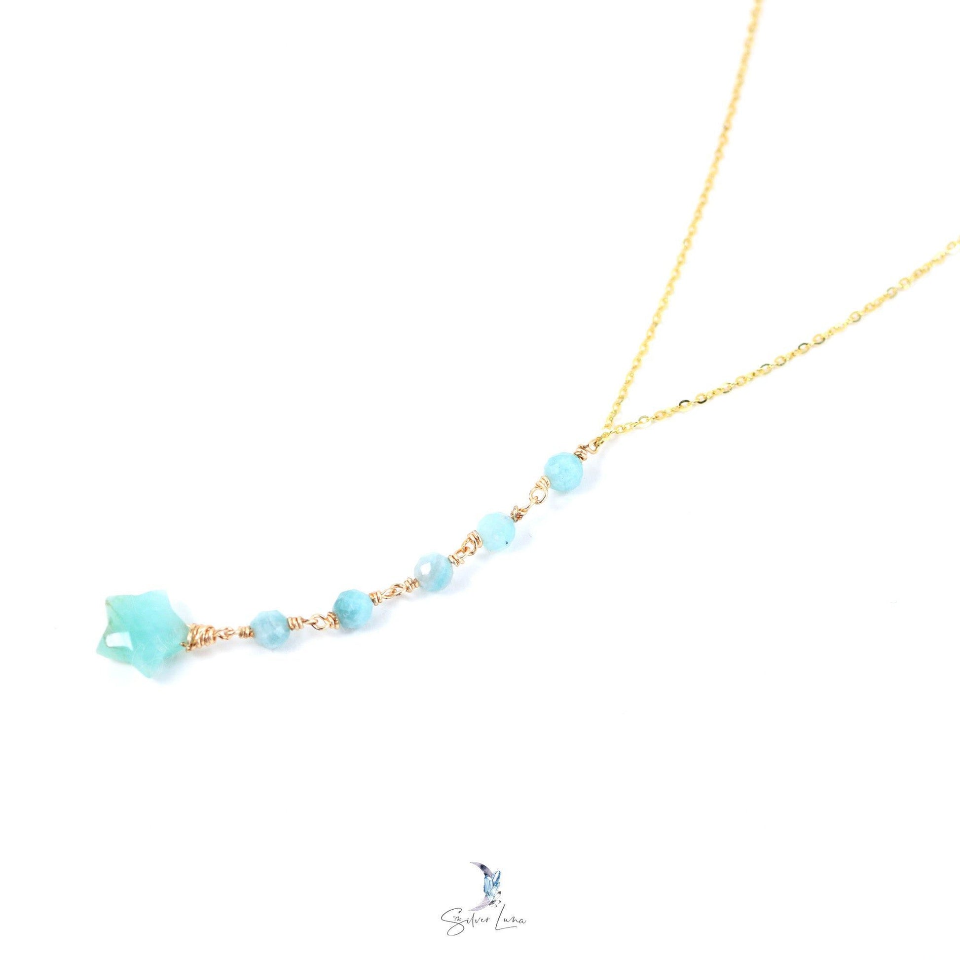 star amazonite pendant necklace