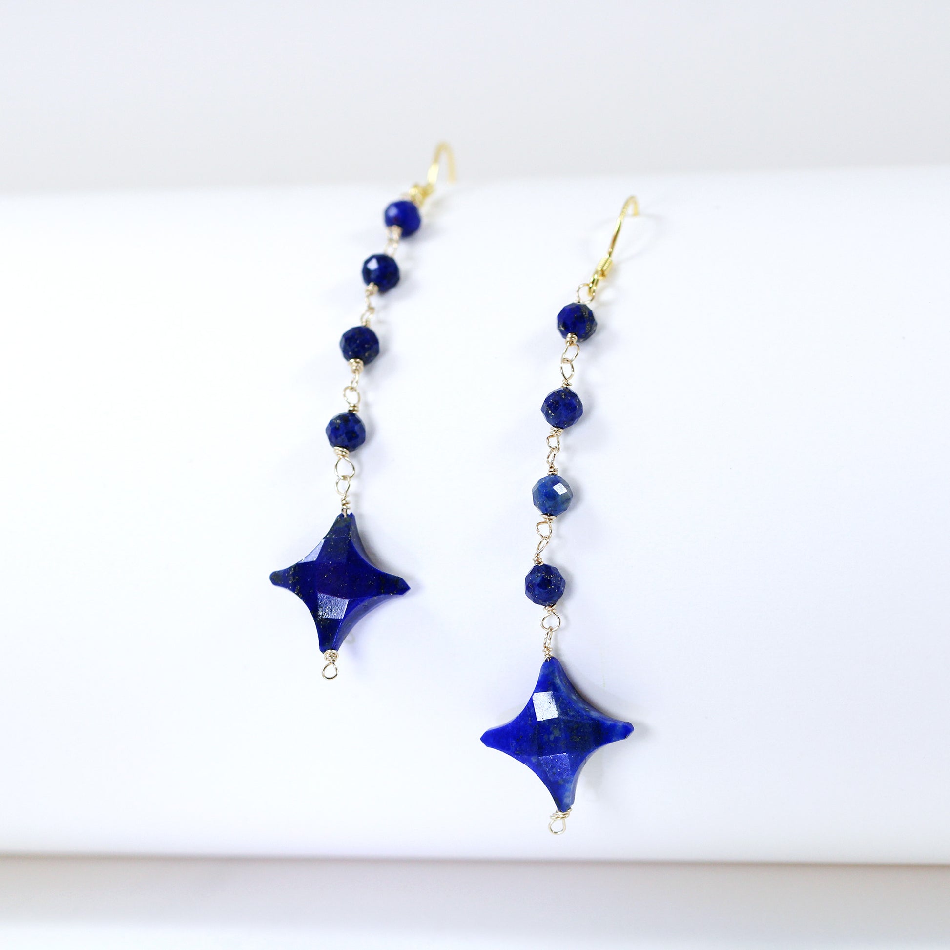 star drop lapis lazuli earrings