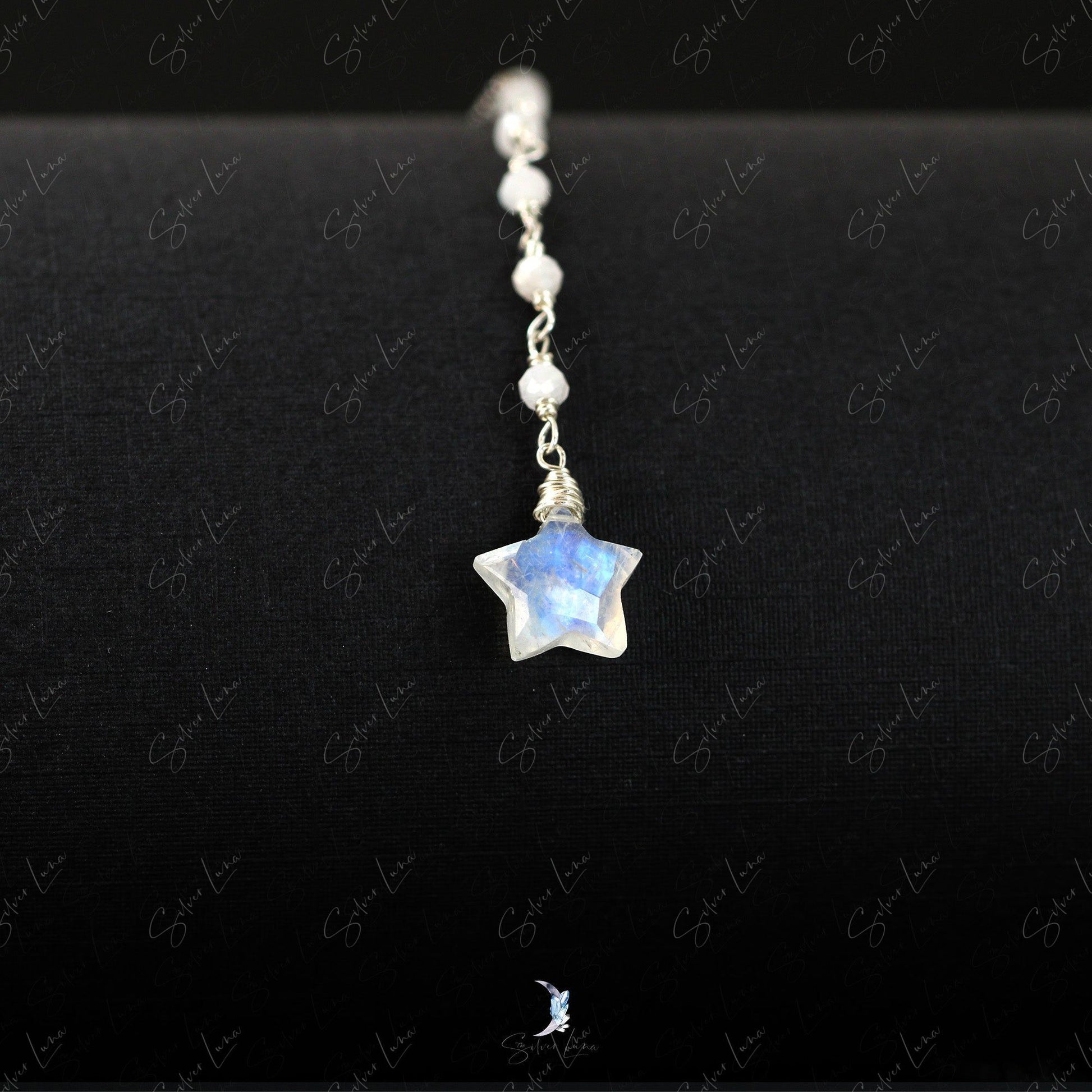 rainbow star moonstone necklace