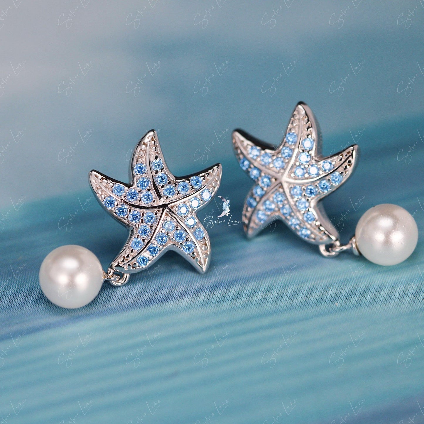 starfish pearl earrings