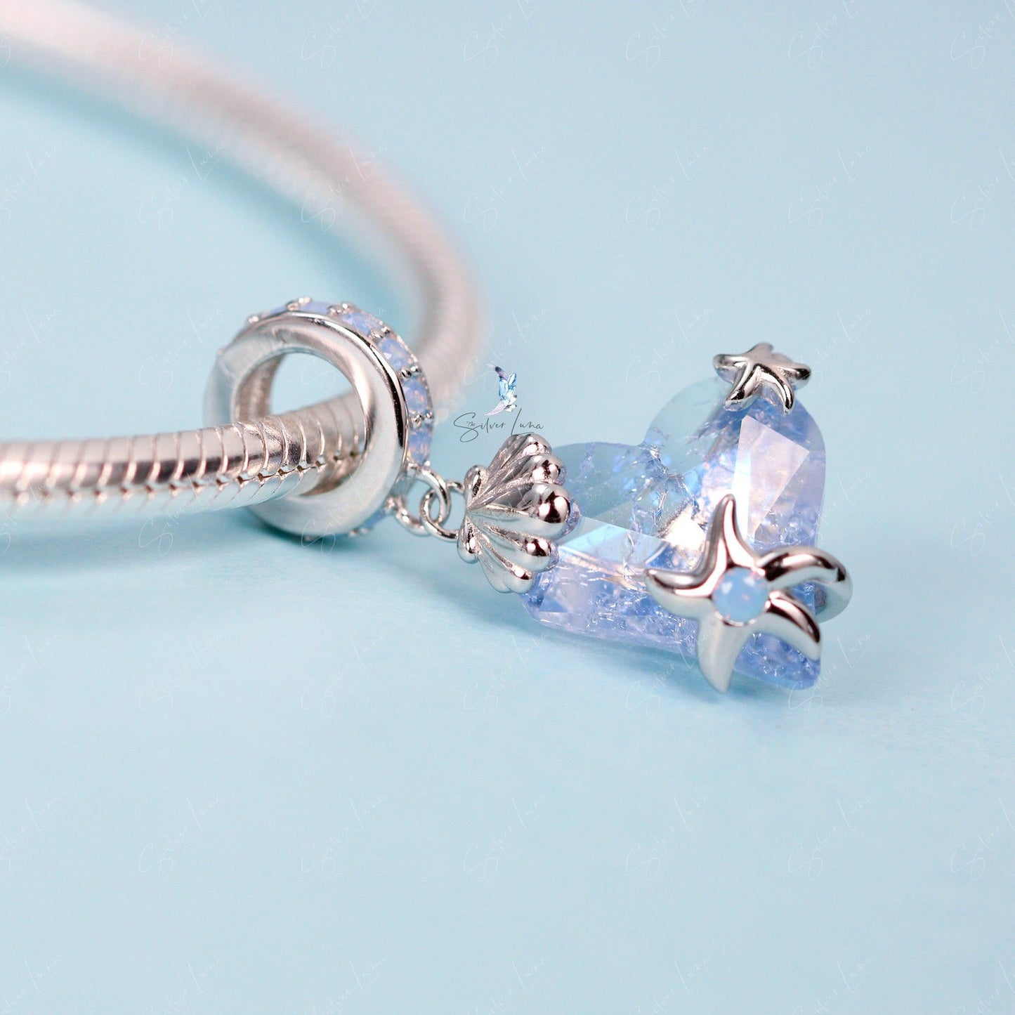 crystal starfish pendant charm