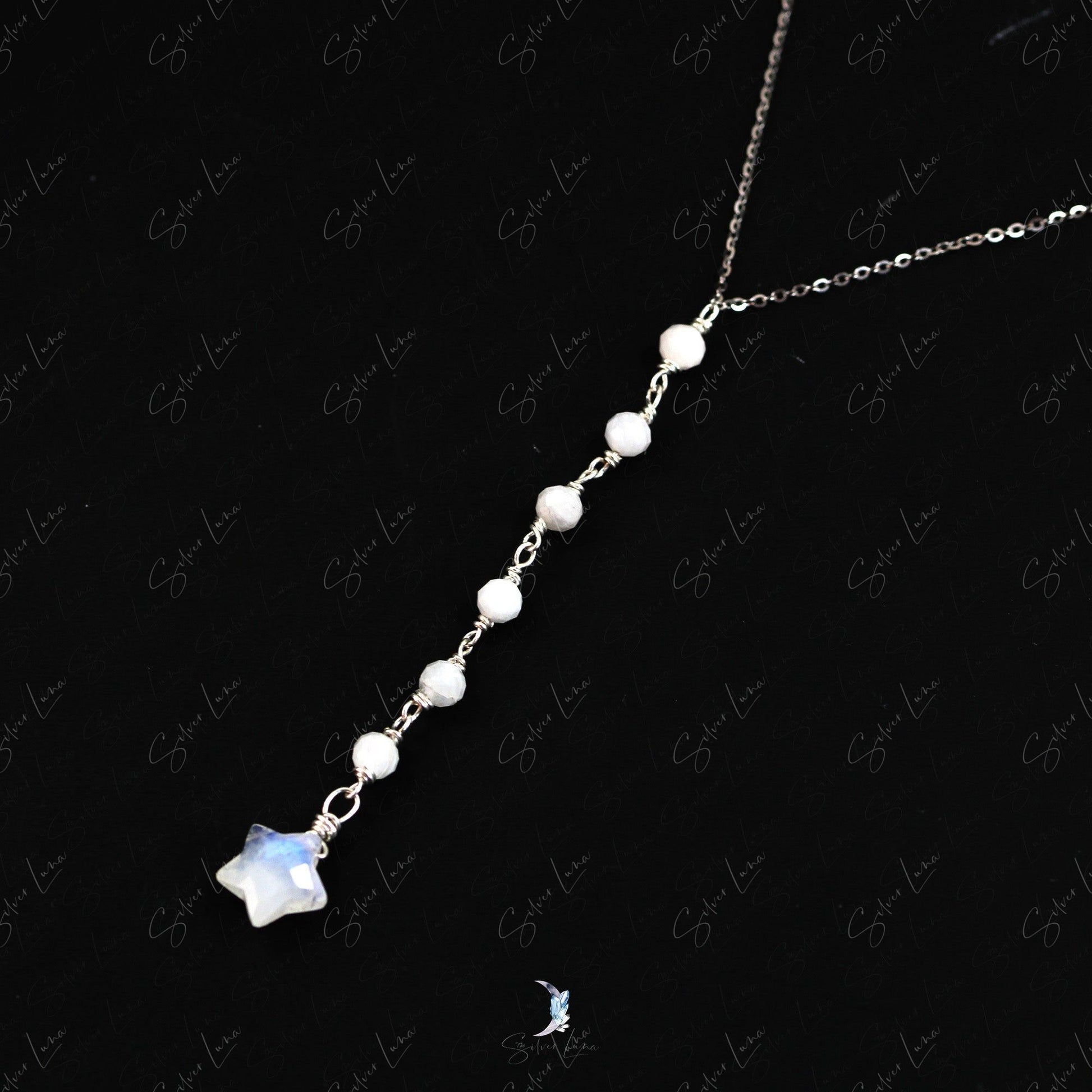 star moonstone Lariate necklace