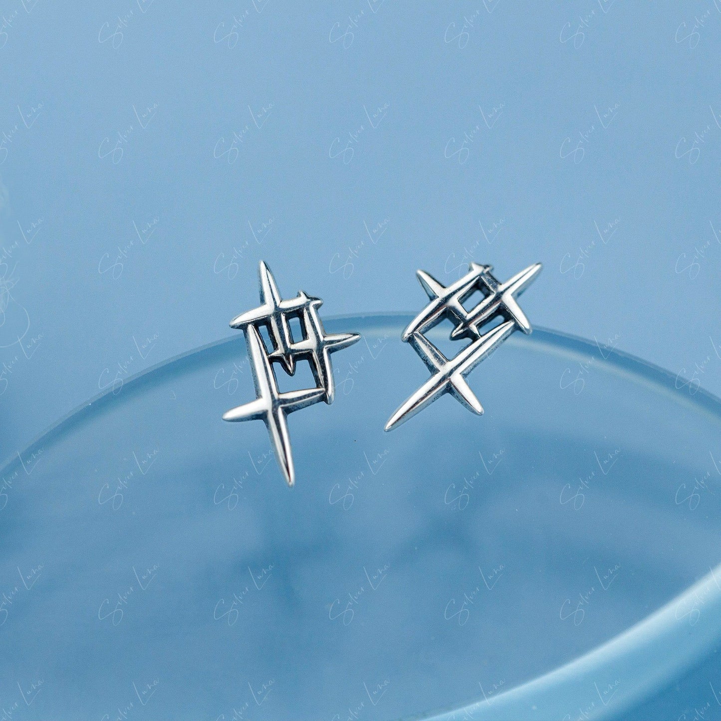 Lighting Stars Sterling Silver Stud Earrings