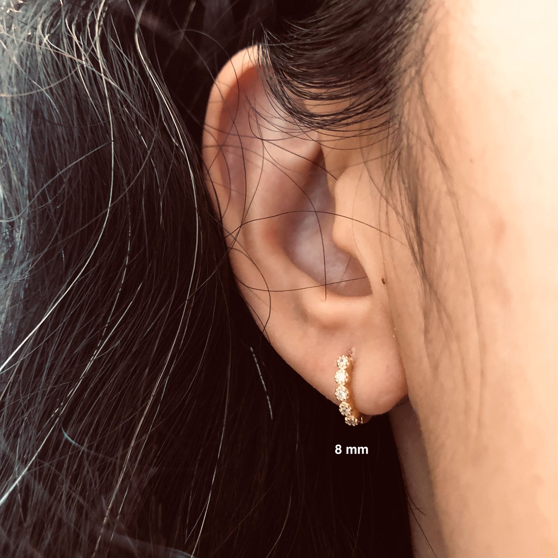 CZ hoop earrings ear huggies