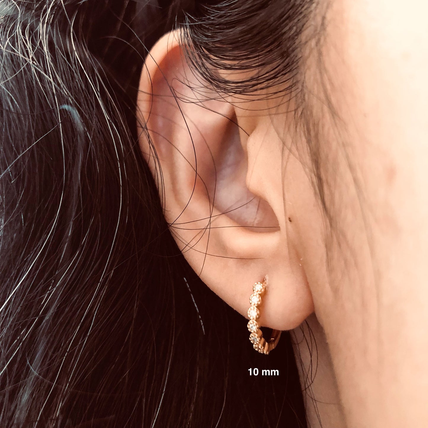 CZ hoop earrings ear huggies