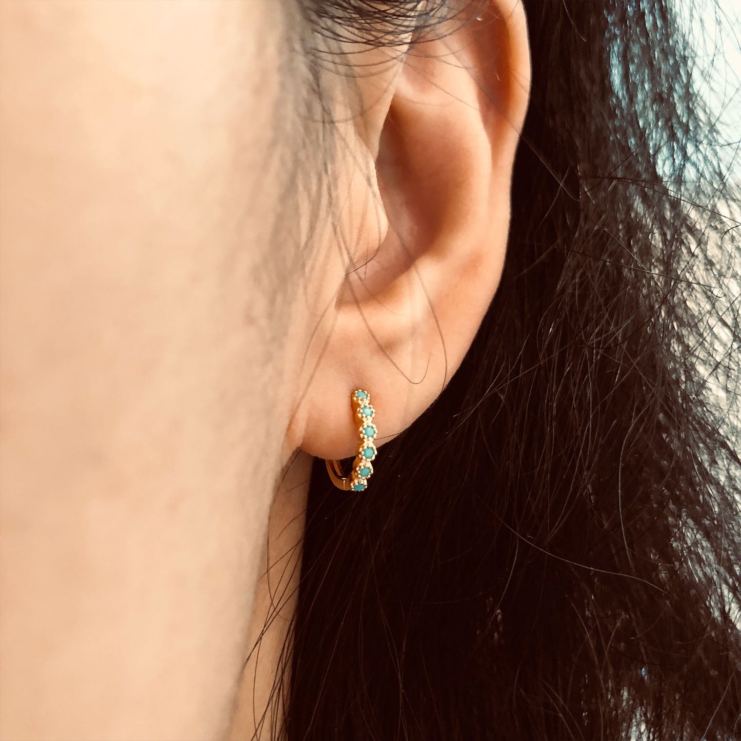 CZ hoop earrings ear huggies