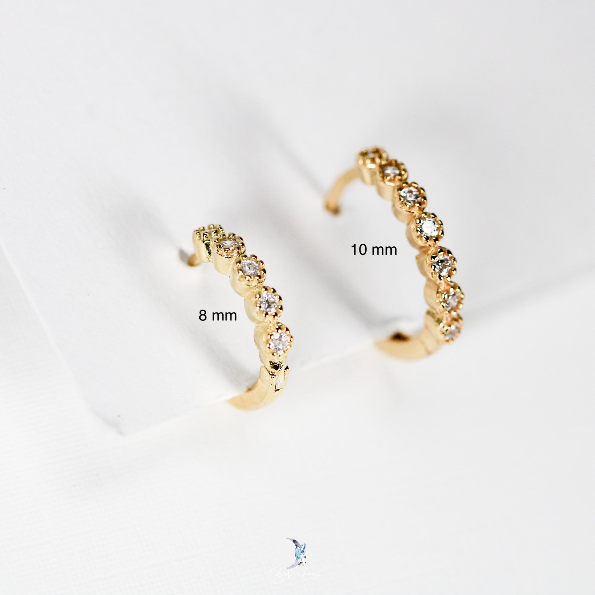 CZ hoop earrings ear huggies