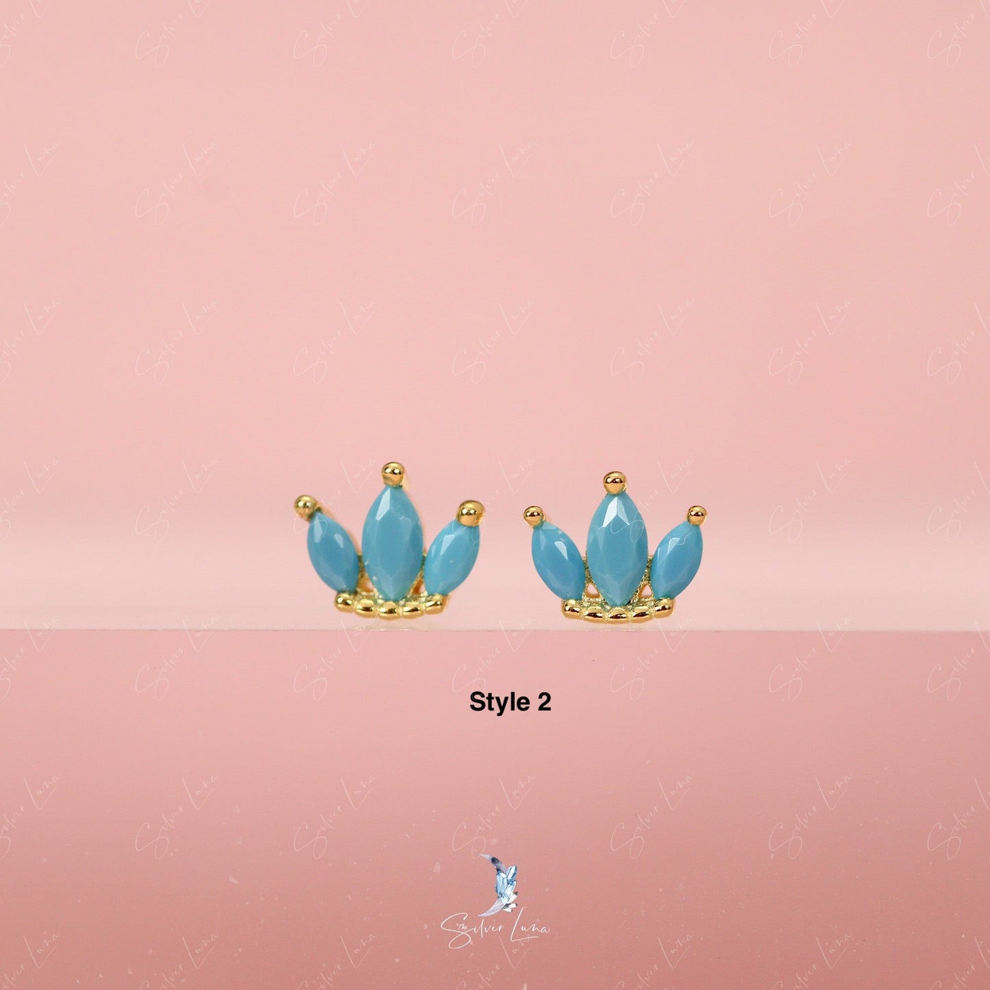 tiara stud earrings