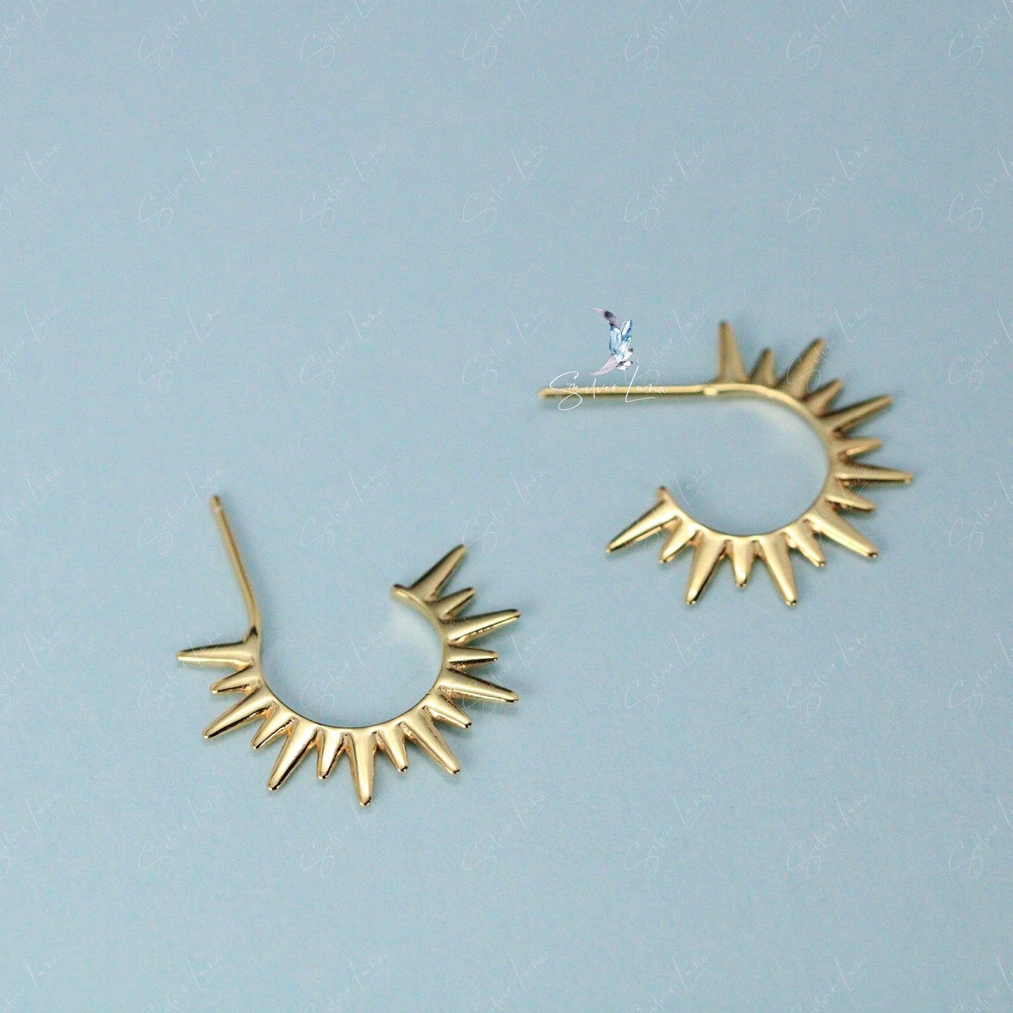 bohemian sun ray stud earrings