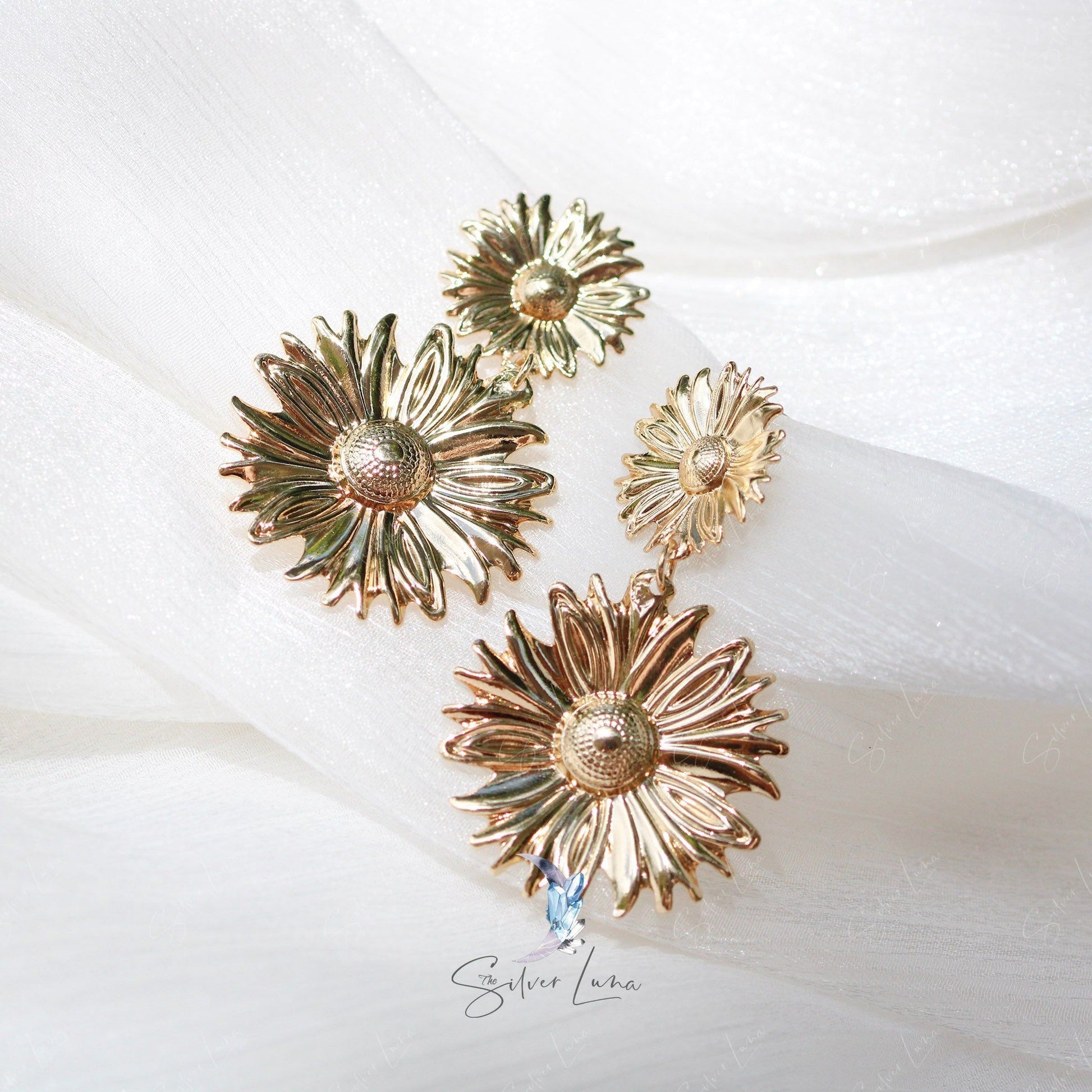 sun flower statement earrings