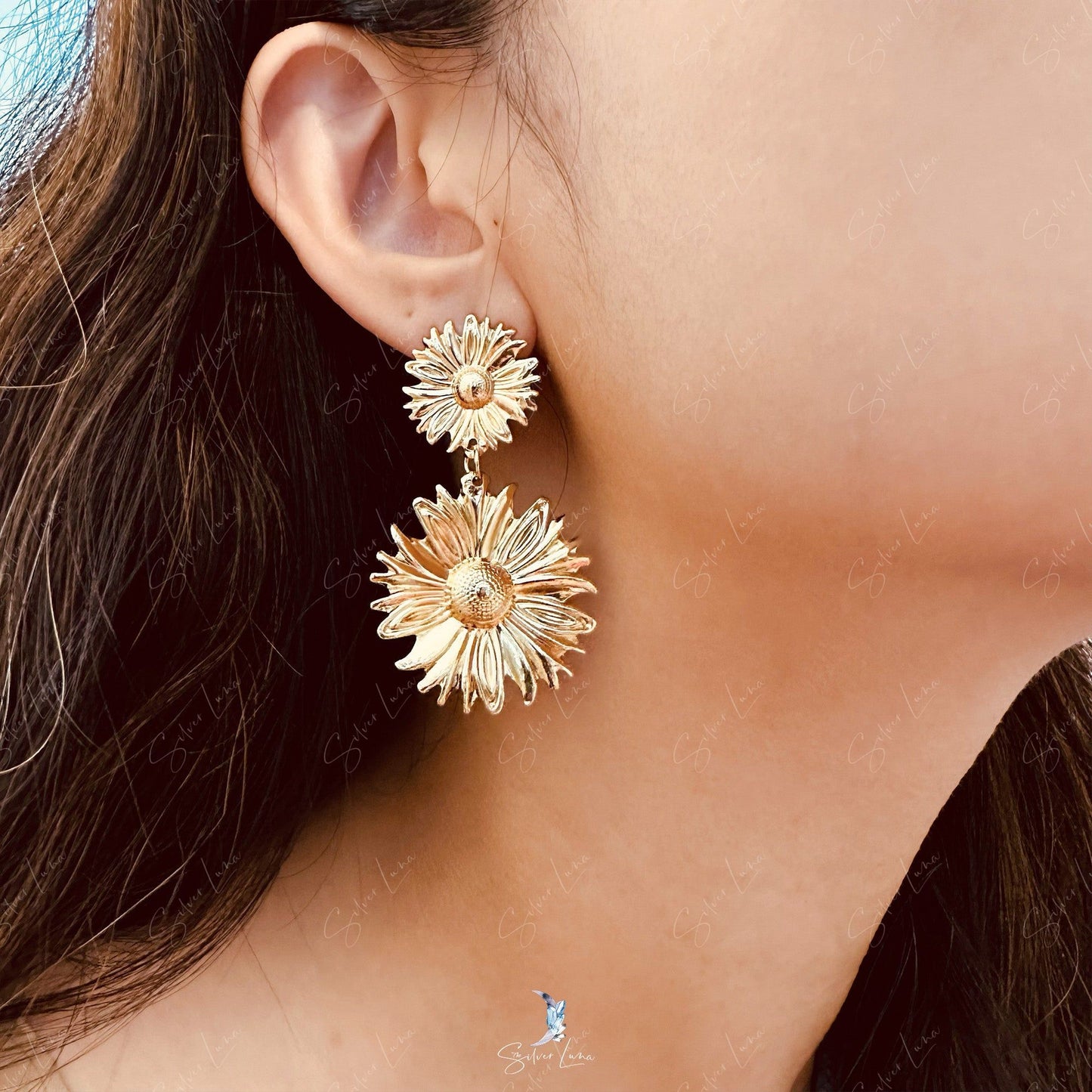 sunflower fashion earrings