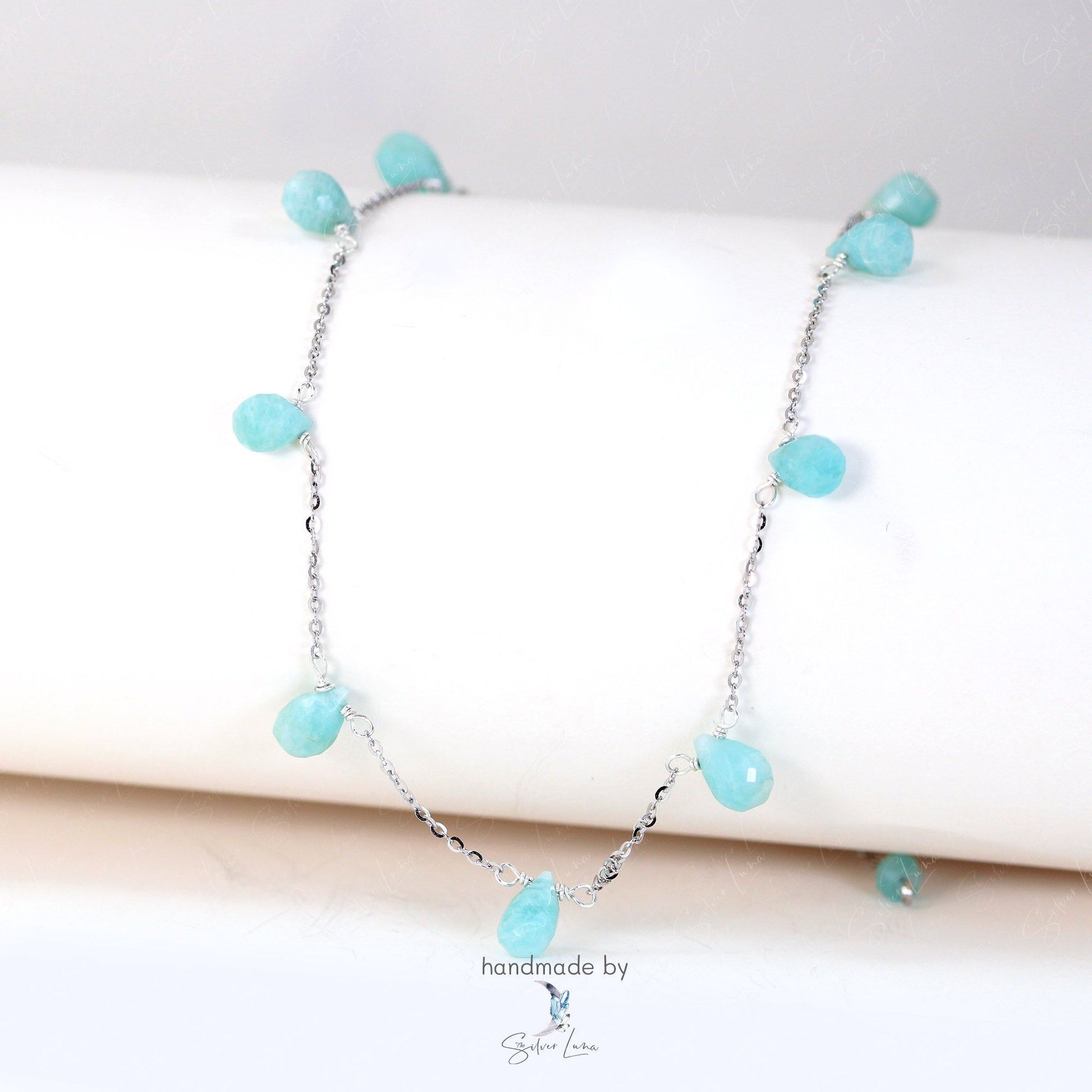 teardrop amazonite choker necklace