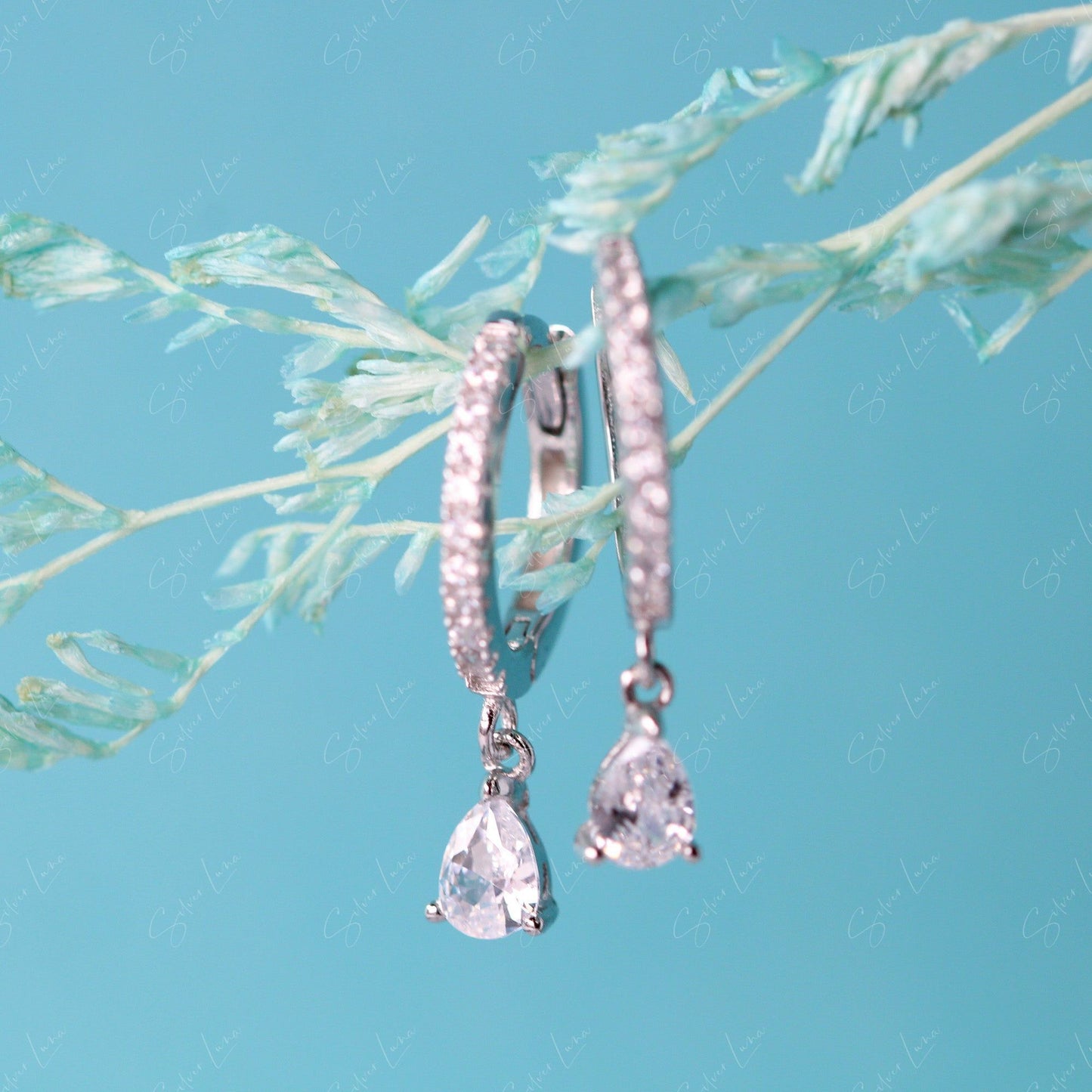 silver teardrop earrings