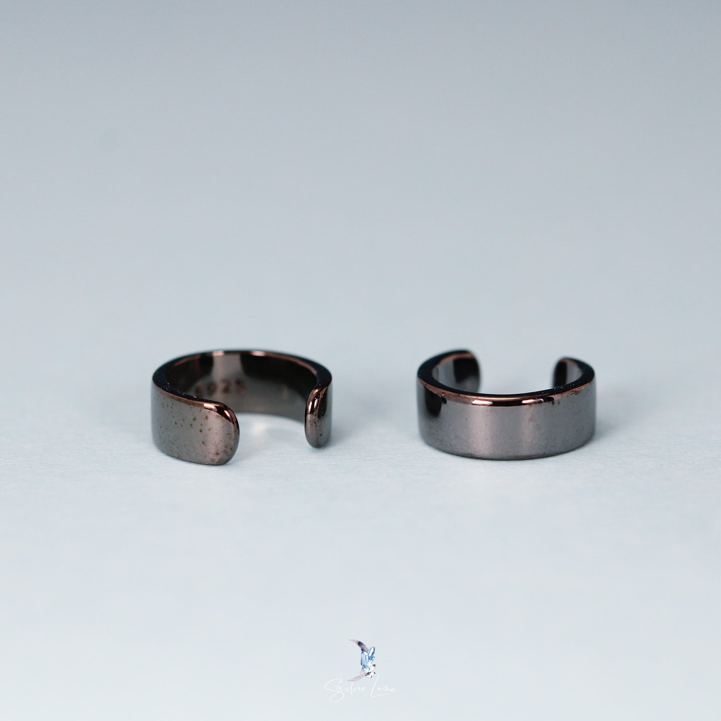 Minimalist big band simple ear cuffs in sterling silver