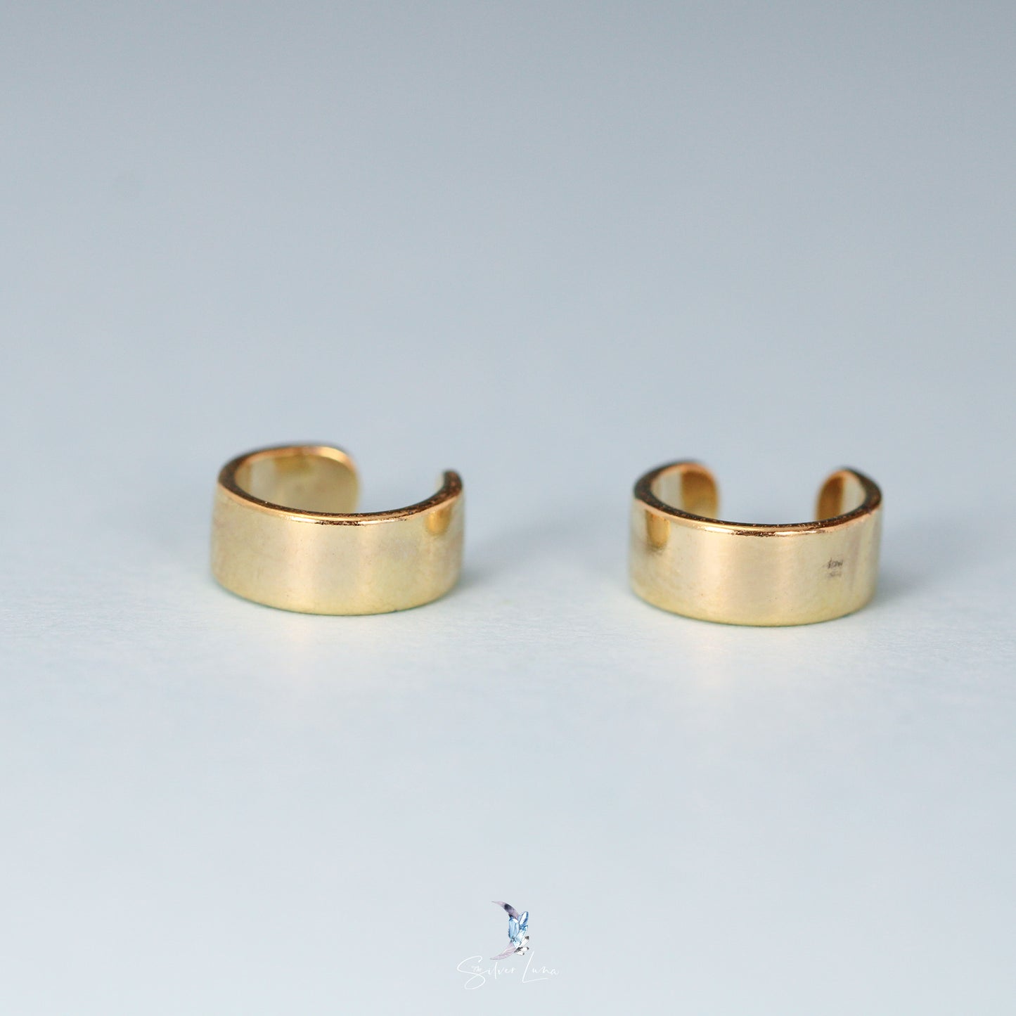 Minimalist big band simple ear cuffs in sterling silver