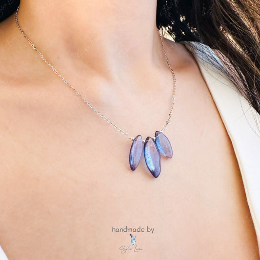 lotus blue quart pendant necklace