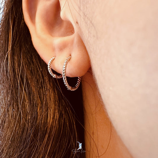 twist hoop earrings