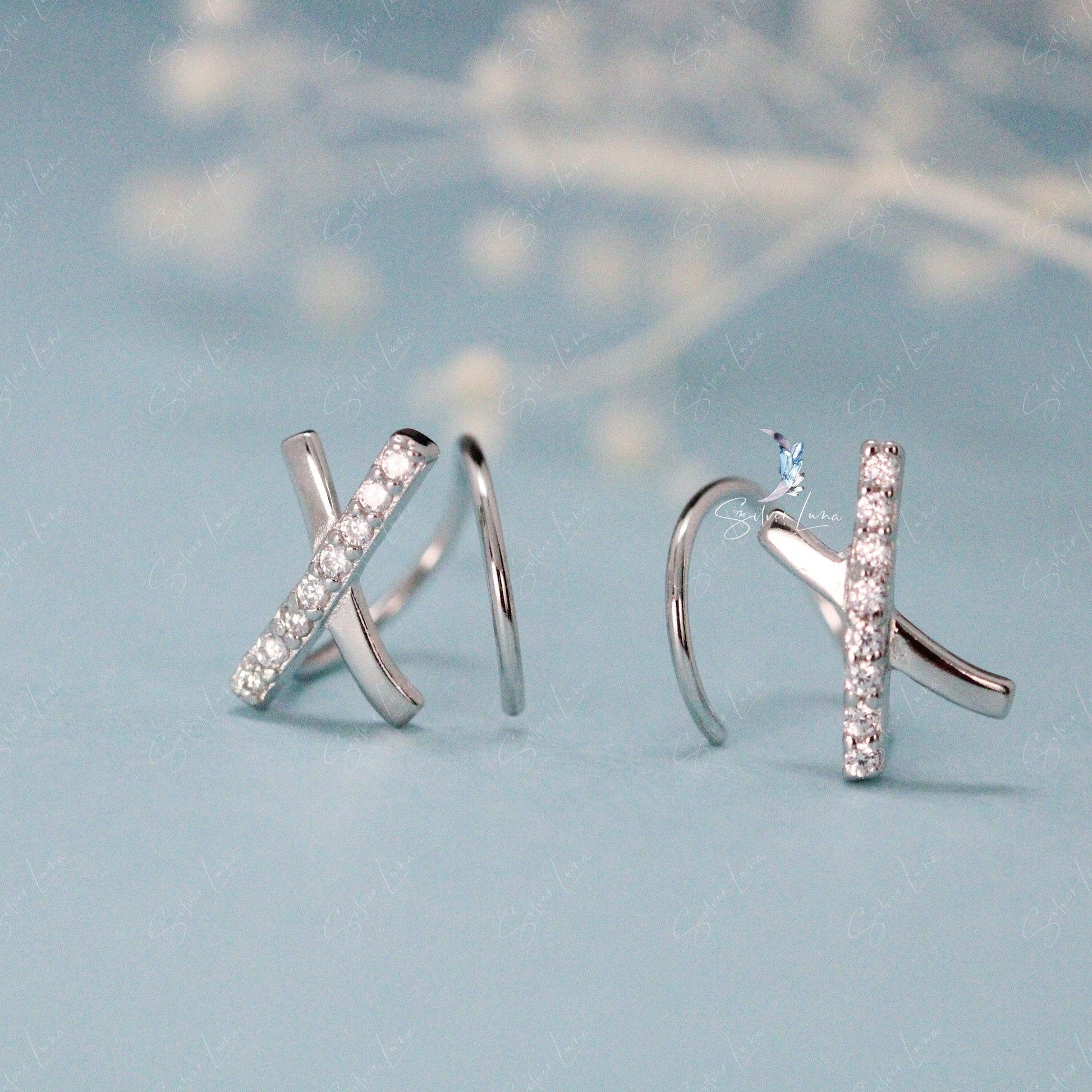 X letter spiral wraps earrings