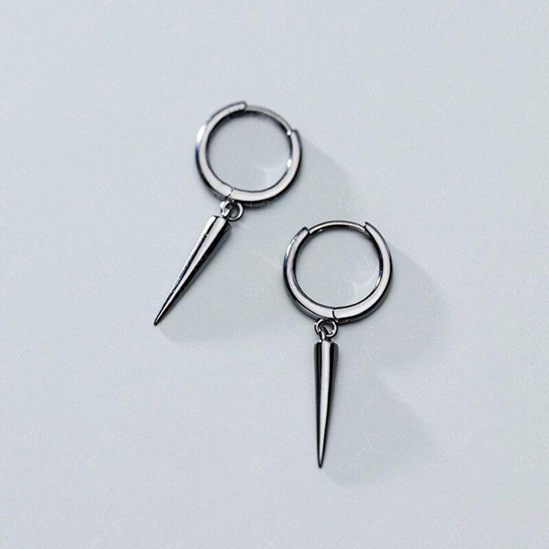 black spike hoop earrings