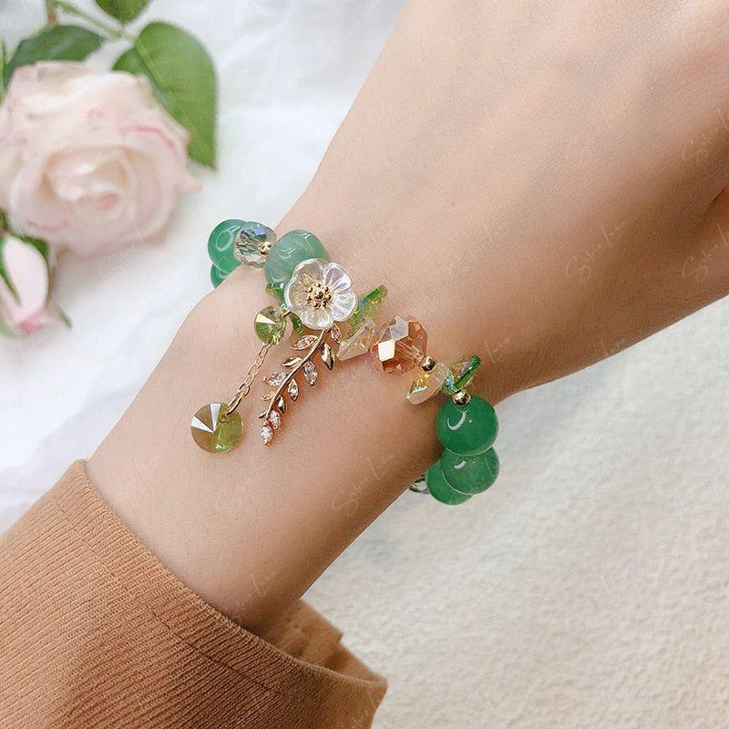 Feng shui stone bead strand bracelet