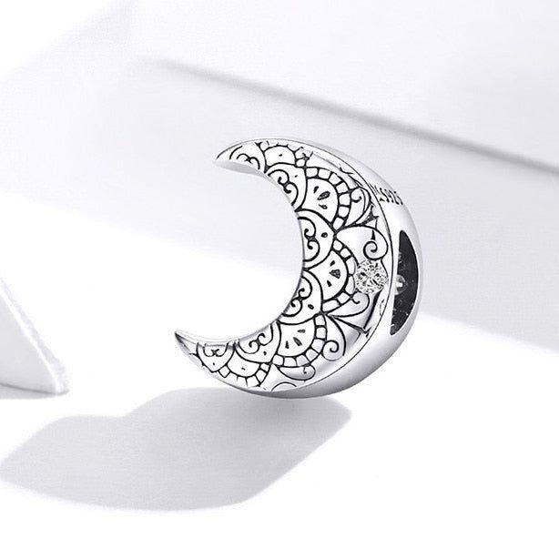 Crescent moon charm for bracelets