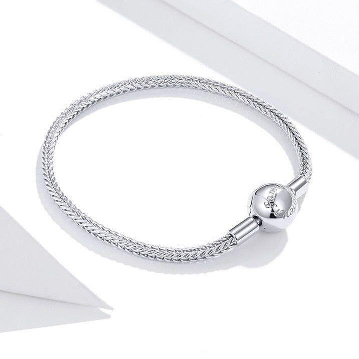 Soft chain sterling silver bracelet for charms