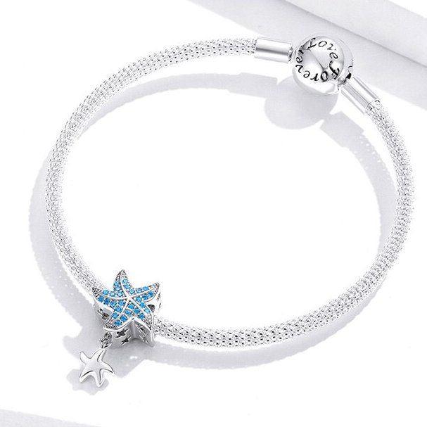 silver starfish charm for bracelet