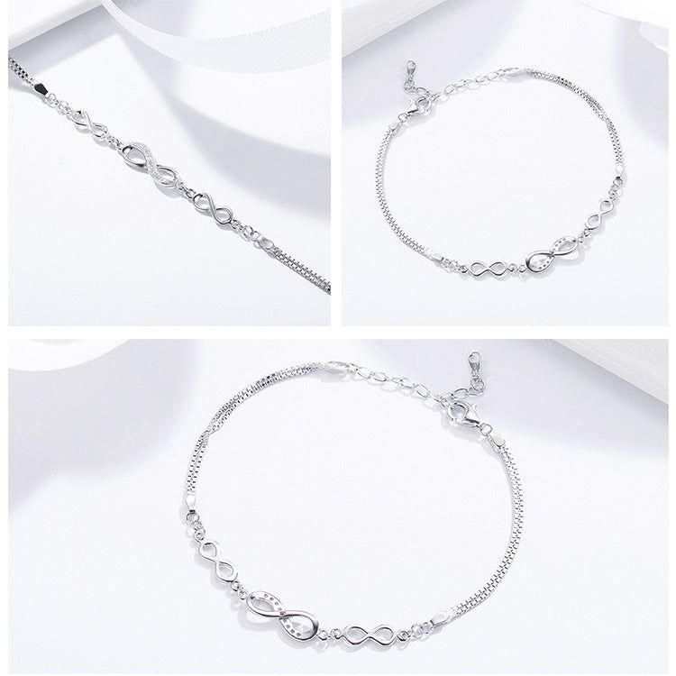 Chain of infinity sterling silver bracelet