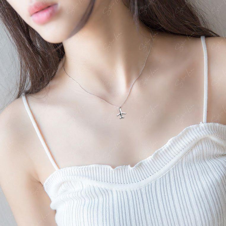 Buy Dainty Airplane Necklace, Gold Plane Necklace Travel Necklace, Travel  Lover Gift Airplane Charm, Silver Airplane Necklace, Plane Pendant Online  in India - Etsy