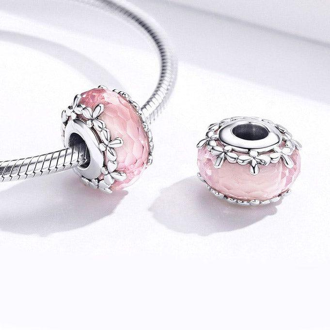 Pink Murano glass bead charm