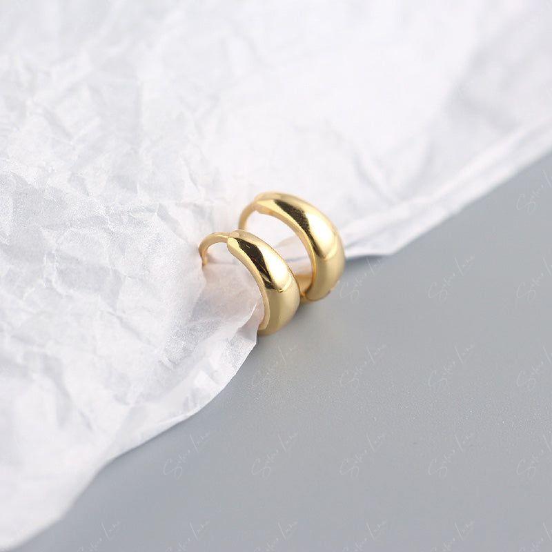 gold plate fat hoop earrings