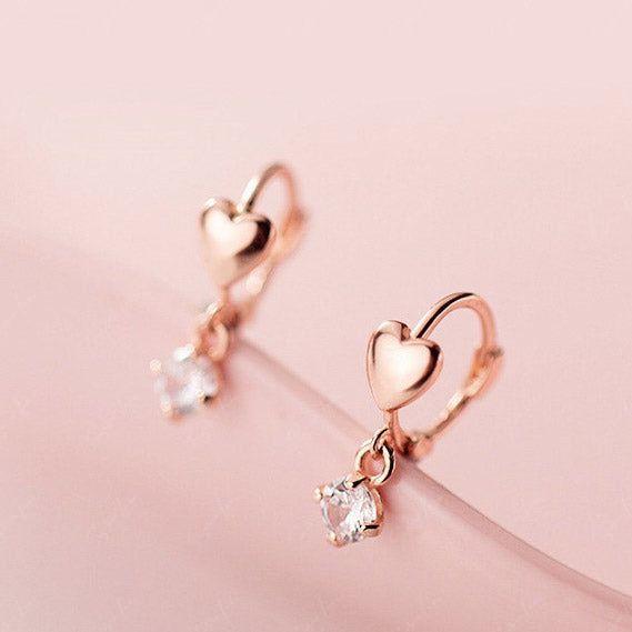 heart hoop earrings