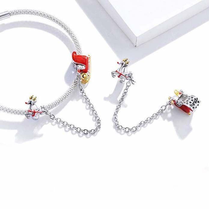 christmas safety chain for charm bracelet