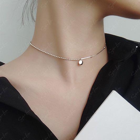 Lucky charm sterling silver choker necklace