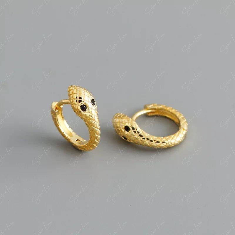 Cleopatra serpentine snake hoop earrings