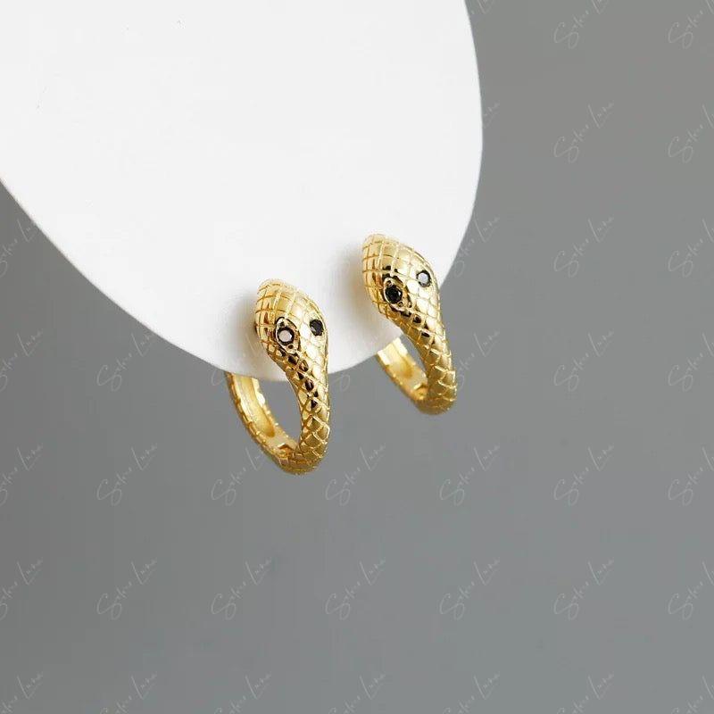 Cleopatra serpentine snake hoop earrings