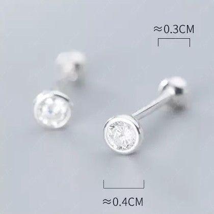 Solitaire CZ stud earrings