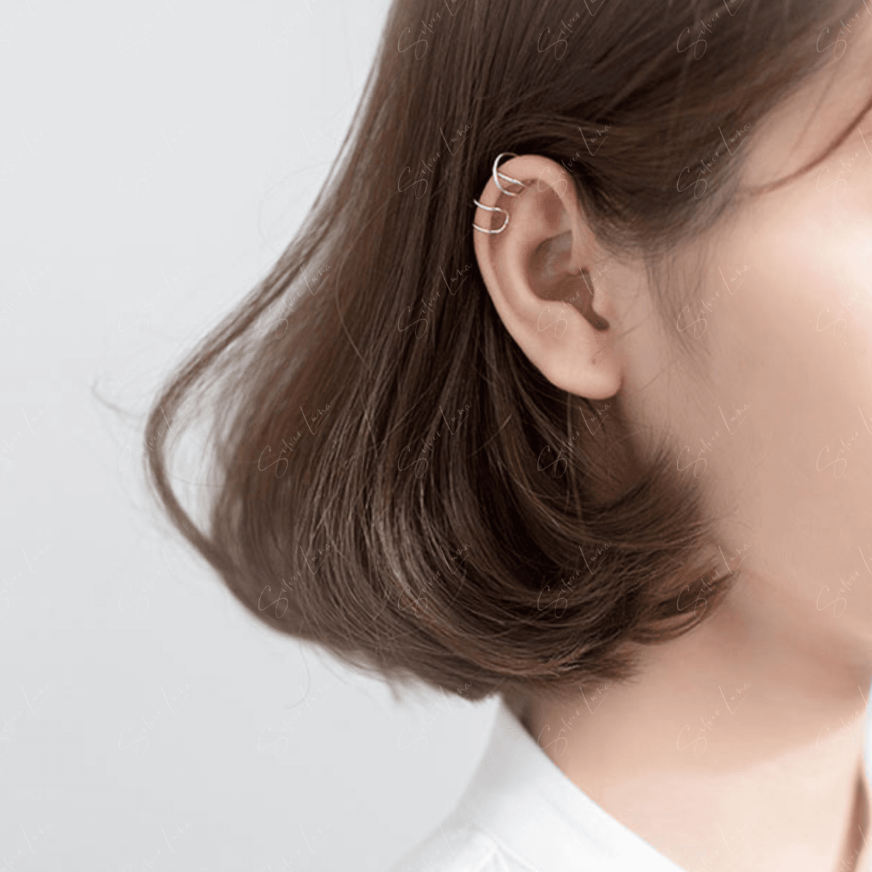 minimalist silver ear cuffs