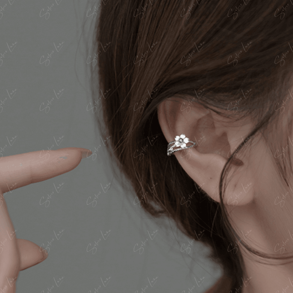 flower ear cuffs