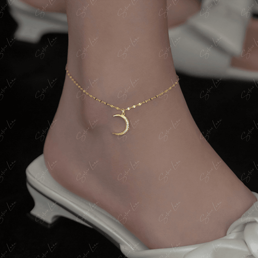 Crescent moon simple anklet