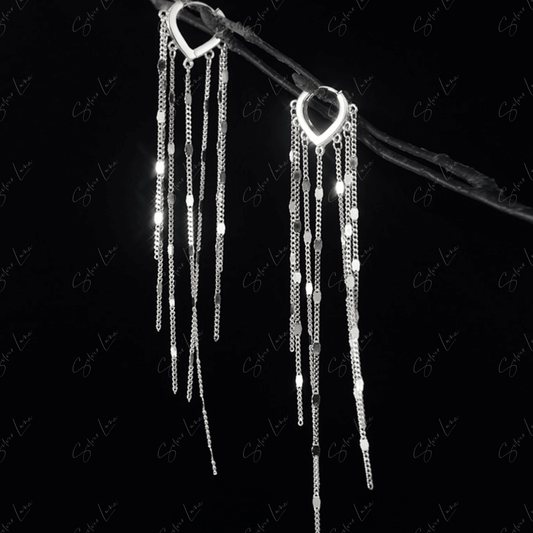 shiny chain hoop earrings