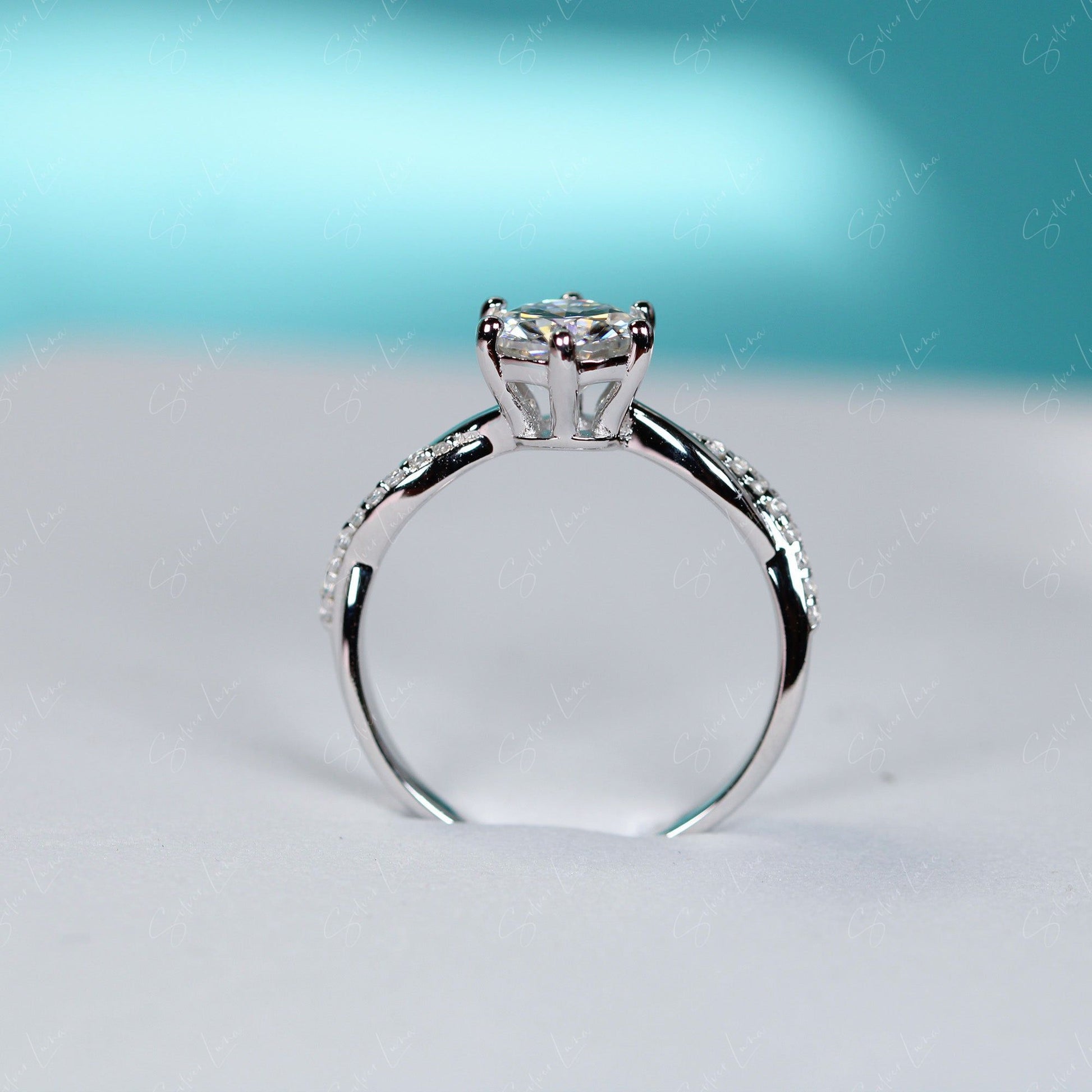 moissanite engagement ring