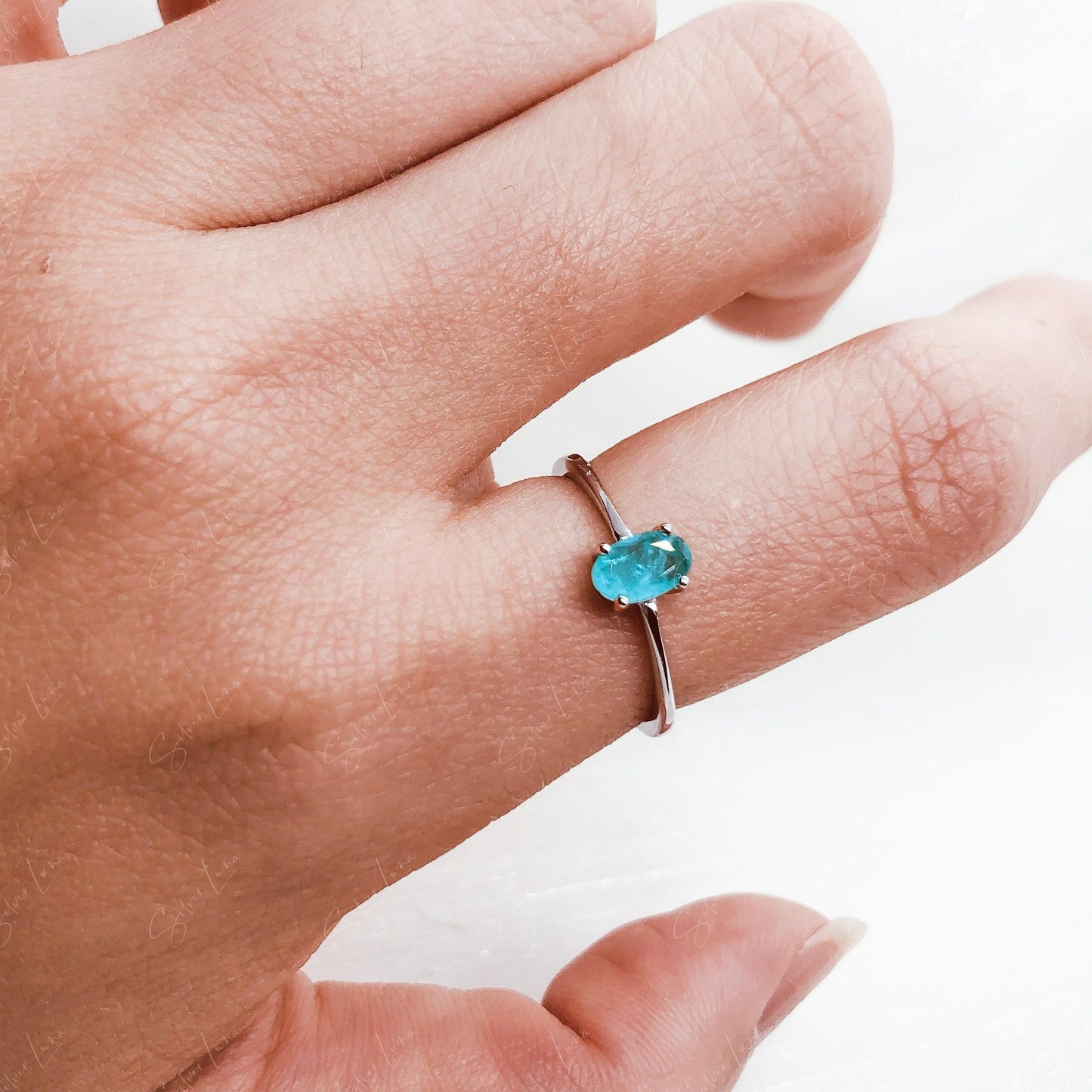 Turquoise tourmaline silver ring
