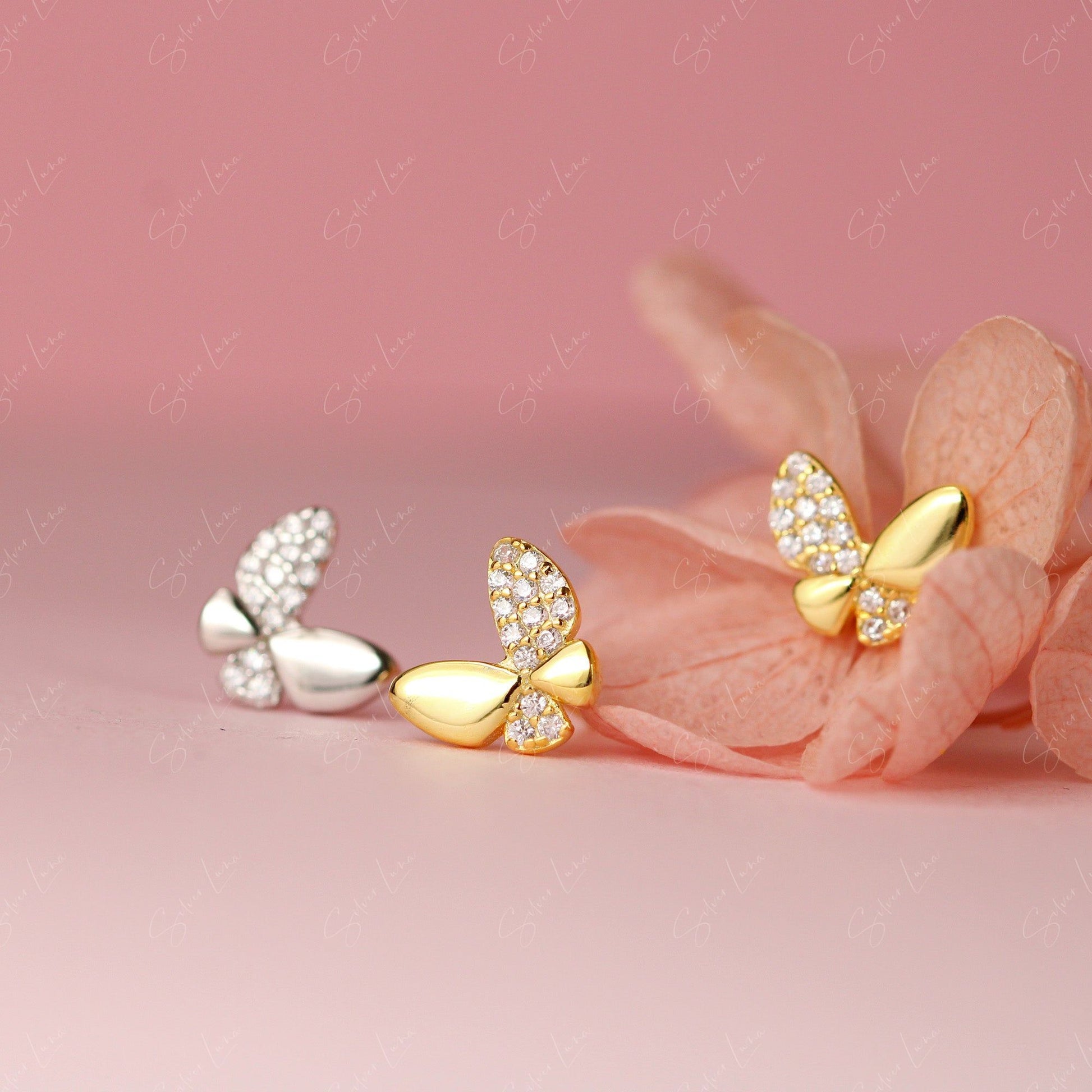 butterfly stud earrings