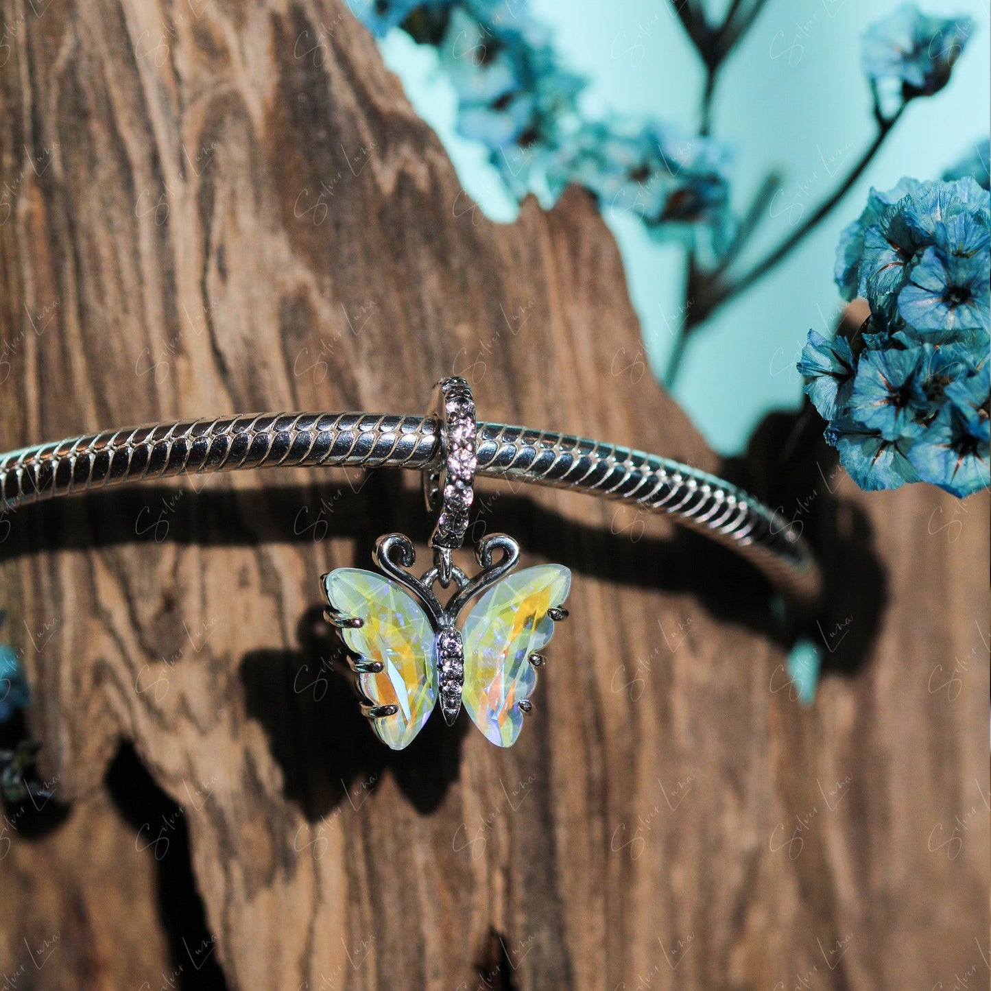 crystal butterfly charm