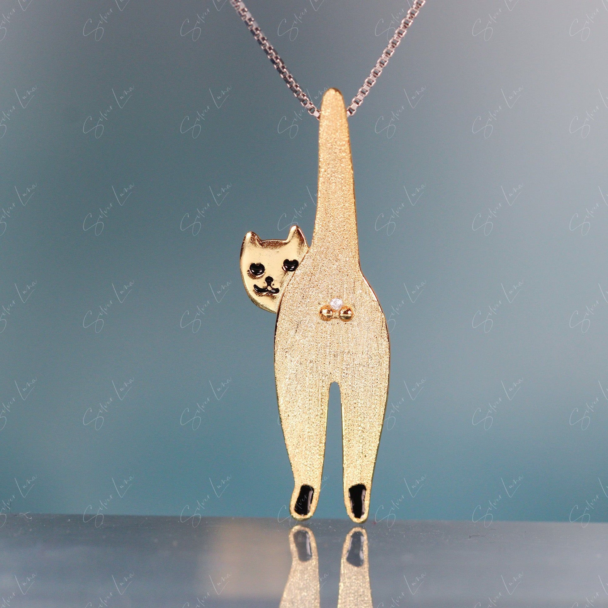 funny cat necklace
